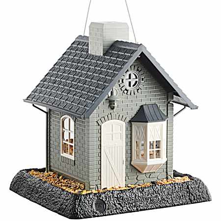 Village Collection Gray/White Bayside Cottage Bird Feeder