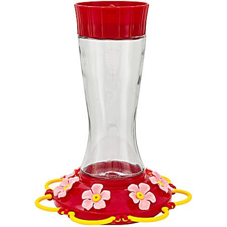 20 oz Wildflower Glass Hummingbird Feeder