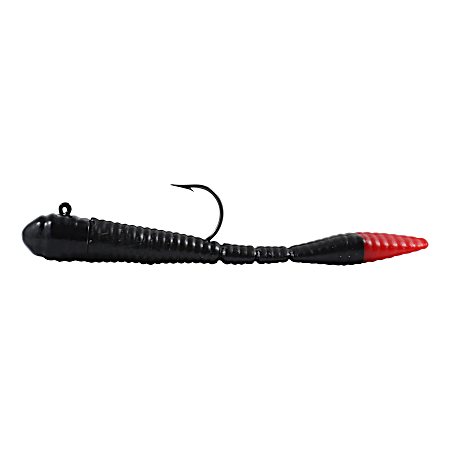 Black w/Red Tail Mimic Minnow Limber Leech - 2 Pk