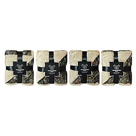 Camo Velvet Berber Throw - Assorted