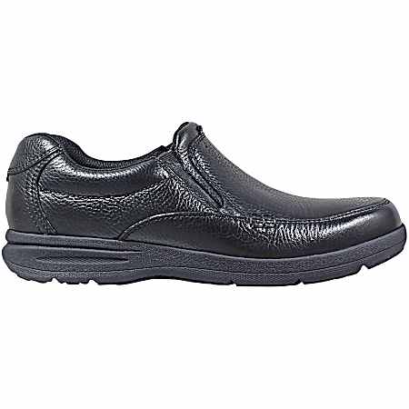 Men's Cam Black Tumbled Moc Toe Slip-on Shoe