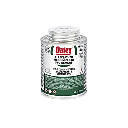 8 oz All Weather Medium Clear PVC Cement