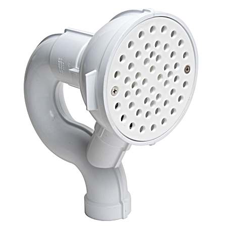 2 in White PVC Floor Drain w/ P-Trap & Cleanout