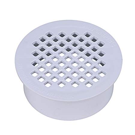 4 in White PVC Snap-In Drain