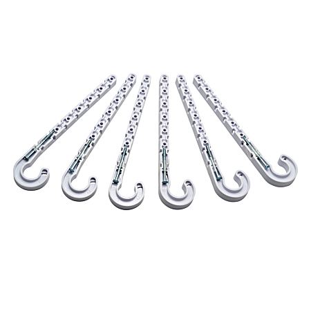 1/2 in x 4 in White Copper Tube Size J-Hook - 6 Pk