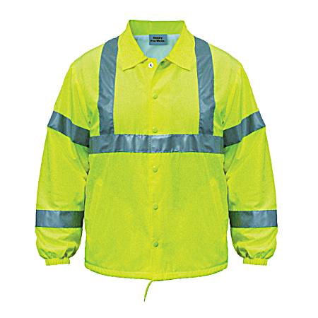 Men's Yellow Hi-Vis Nylon Windbreaker