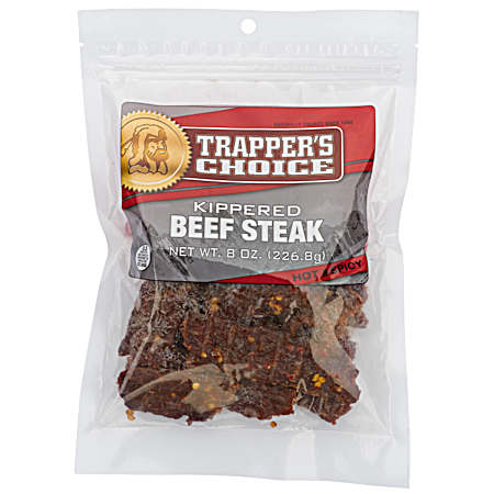 8 oz Kippered Hot & Spicy Beef Steak Jerky