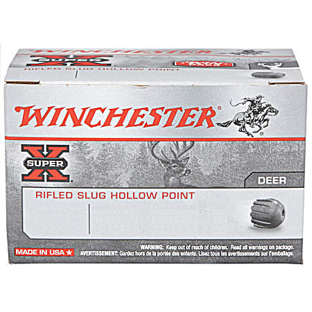 20 Gauge Super-X Rifled Slug Hollow Point 2-3/4'' Shotshells - 15 Rounds