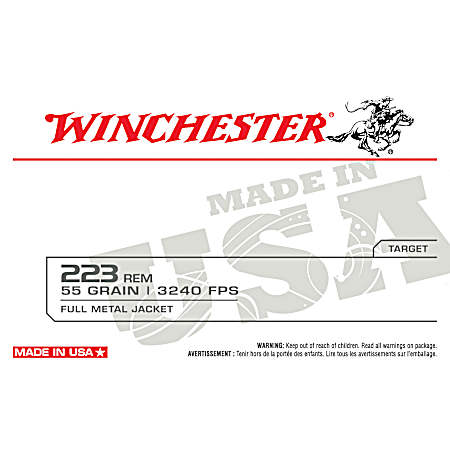 .223 Remington Target 55 Grain Full Metal Jacket Rifle Cartridges - 200 Rounds