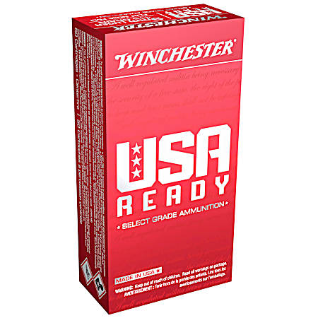 9mm USA Ready 115 Grain Full Metal Jacket Handgun Cartridges - 50 Rounds