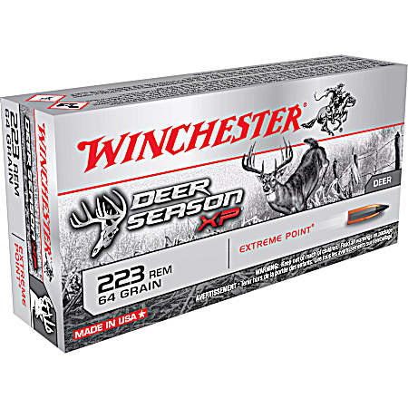 .223 Remington Deer Season XP 64 Grain Extreme Point Rifle Cartridges - 20 Rounds