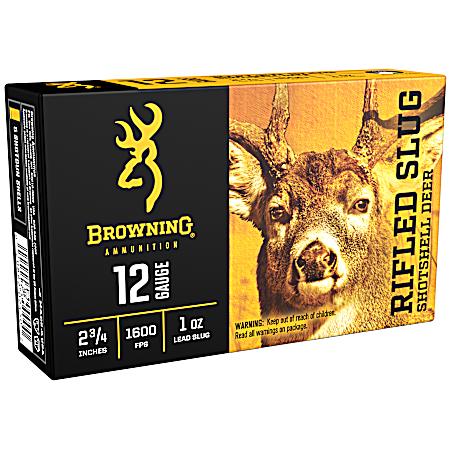 12 Gauge 2.75 in Shotgun Slug Ammunition - 5 Rounds