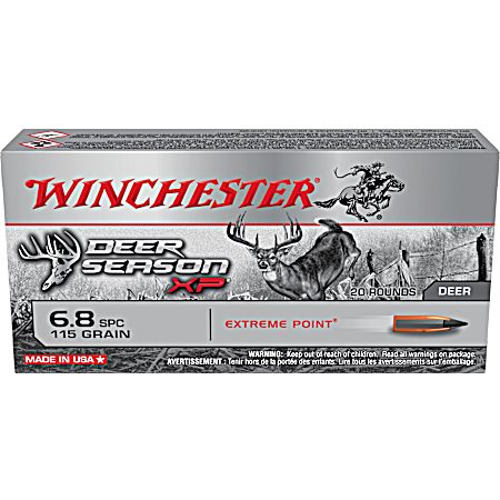 6.8 SPC Deer Season XP 115 Grain Extreme Point Rifle Cartridges - 20 Rounds