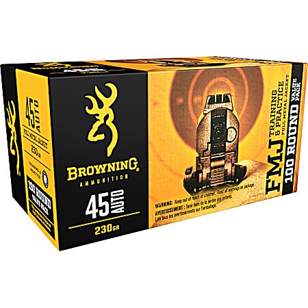 .45 ACP 230 Grain FMJ Handgun Cartridges - 100 Rounds
