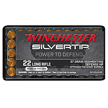 .22 LR Silvertip Segmenting 37 Grain HP Rimfire Cartridges - 50 Rounds