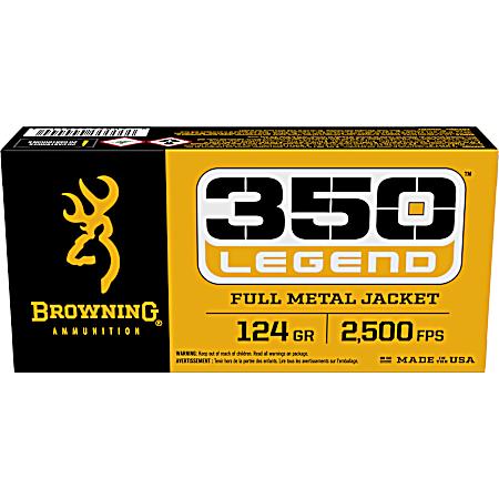 .350 Legend 124 Grain Full Metal Jacket Rifle Cartridges - 20 Rounds
