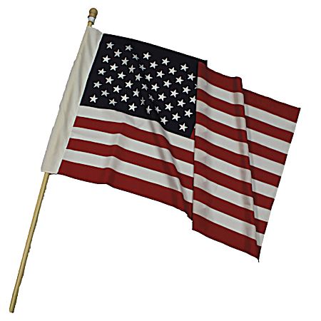 American Flag & Wood Pole - 2.5 Ft. x 4 Ft.