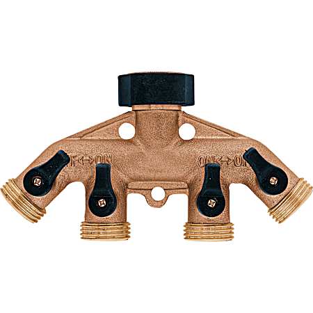 Brass Hose Faucet Manifold w/ Shut Off
