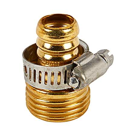 5/8 in Brass Male Hose Shank Mender w/ Clamp