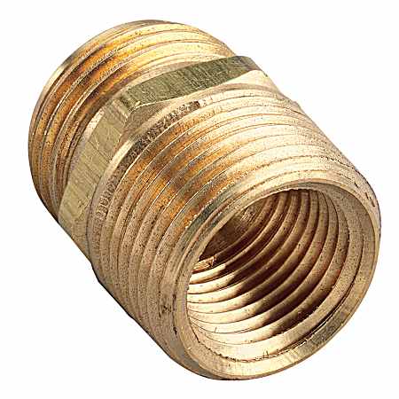 3/4 in MHT x 3/4 in MNPT x 1/2 in FNPT Brass Adapter