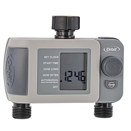 2-Outlet Digital Hose Faucet Watering Timer