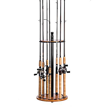Oak Round Floor 15-Rod Rack