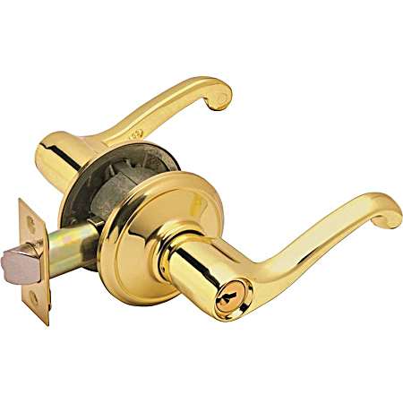 Flair Polished Brass Keyed Entry Lever Lock