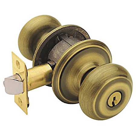Georgian Antique Brass Keyed Entry Knob Lock