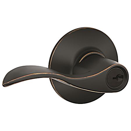 Accent F51 Aged Bronze Keyed Entry Lever Lock