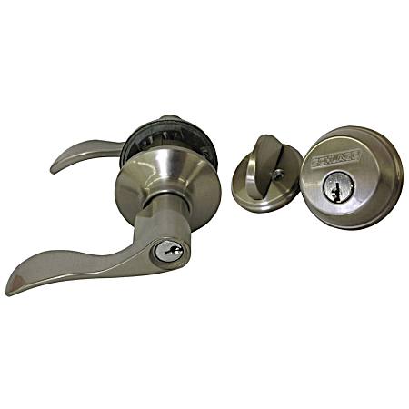 Alike 619 Satin Nickel Decorative Wave Door Lever w/ Deadbolt