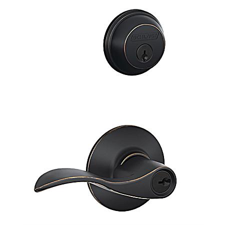 Accent Aged Bronze Keyed Single Cylinder Lever Entry Combination Deadbolt