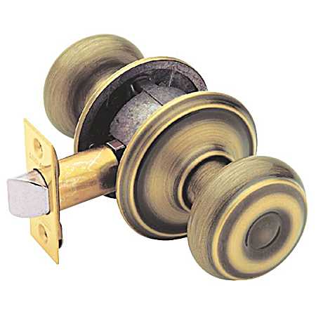 Georgian Antique Brass Round Door Knob Lock