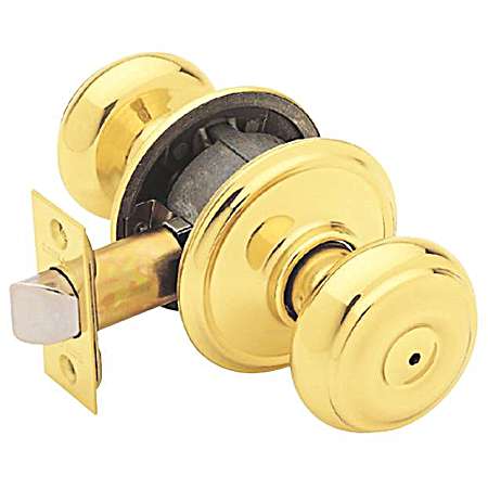 Georgian Bright Brass Unkeyed Door Knob
