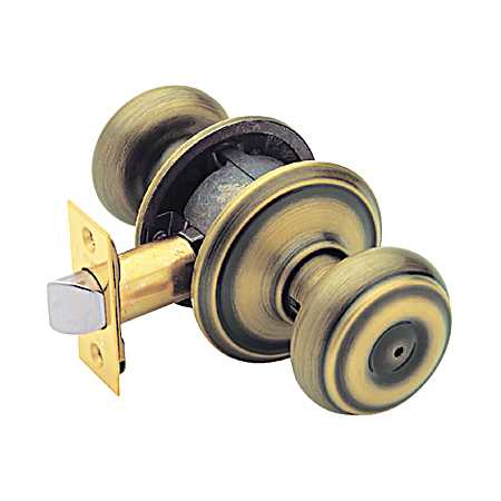 Georgian F40 Antique Brass Round Door Knob Lock