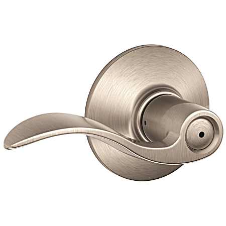 Accent F40 Satin Nickel Reversible Flat Wave Door Lever Lock