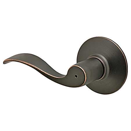 Accent F40 Aged Bronze Reversible Flat Wave Door Lever Lock