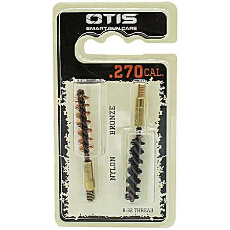 .27 cal Nylon & Bronze Bore Brushes - 2 Pk