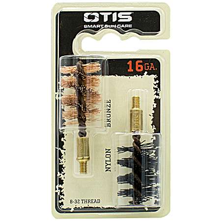 16 ga Nylon & Bronze Bore Brushes - 2 Pk