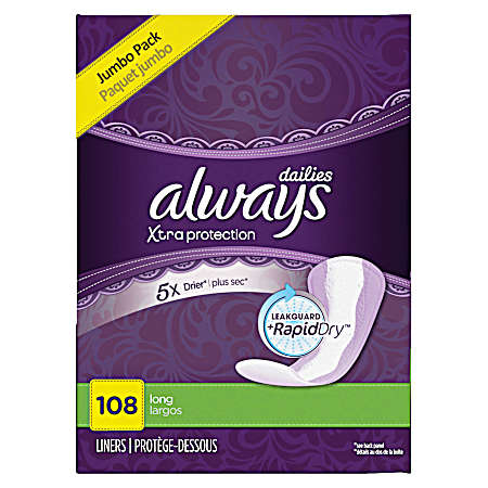 Pantiliner Long Unscented - 108 Ct.