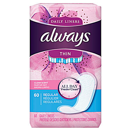 Clean Scent Thin Regular Pantiliners - 60 Ct.