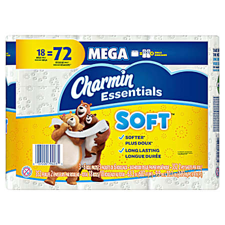 Essentials Soft Mega Roll Bath Tissue - 18 Pk