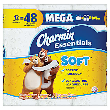 Essentials Soft Mega Roll Bath Tissue - 12 pk