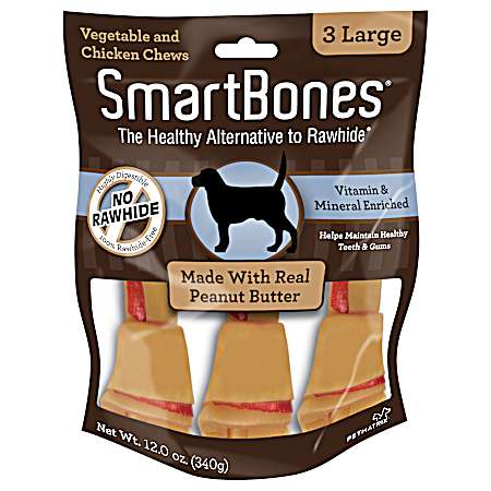 Peanut Butter Classic Bone Dog Chews