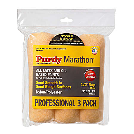 Marathon 9 in x 1/2 in Roller Cover - 3 Pk