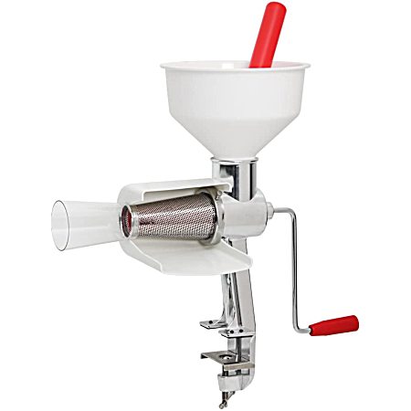 Red & White Food Strainer & Sauce Maker