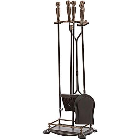 Antique Brass Fireplace Tool Set