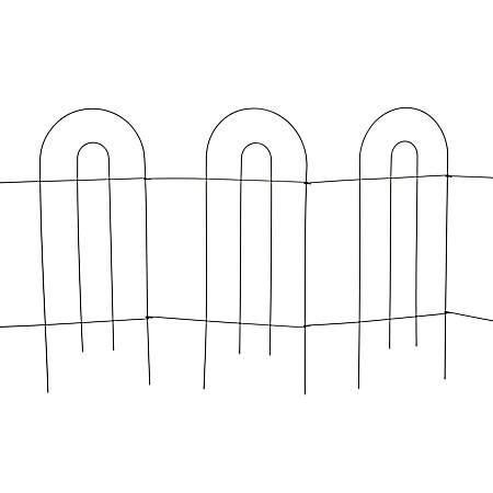 32 in x 8 ft Green Arch Steel Folding Border Fence