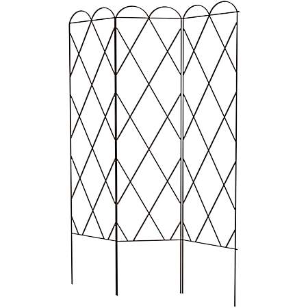 60 in Rustic Steel 3-Panel Expandable Trellis