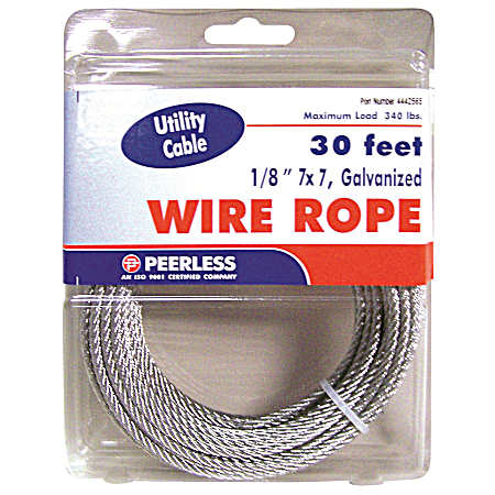 1/8 In. x 30 Ft. Galvanized Wire Rope