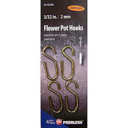 3/32 in Flower Pot Hooks - 4 Pk